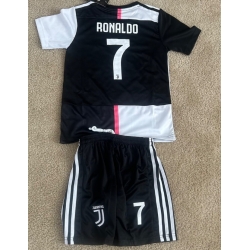 Juventus Chris Ronaldo #7 Black White Split Soccer Jersey