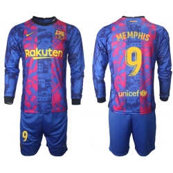 Men Barcelona Long Sleeve Soccer Jerseys 516