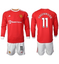 Men Manchester United Long Sleeve Soccer Jerseys 517