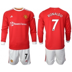 Men Manchester United Long Sleeve Soccer Jerseys 521