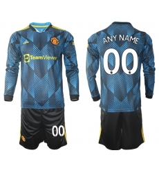 Men Manchester United Long Sleeve Soccer Jerseys 542 Customized