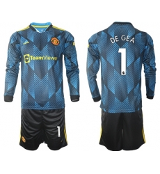 Men Manchester United Long Sleeve Soccer Jerseys 557