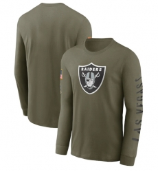 Men Las Vegas Raiders Olive 2022 Salute To Service Long Sleeve T Shirt