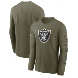 Men Las Vegas Raiders Olive 2022 Salute To Service Long Sleeve T Shirt