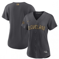 Women Cleveland Guardians Blank 2022 All Star Charcoal Stitched Baseball Jersey 