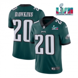 Men Philadelphia Eagles 20 Brian Dawkins Green Super Bowl LVII Patch Vapor Untouchable Limited Stitched Jersey