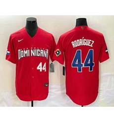 Men's Dominican Republic Baseball #44 Julio Rodriguez Number 2023 Red World Classic Stitched Jerseys