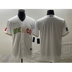 Men Mexico Baseball Blank White 2023 World Baseball Classic Stitched Jersey