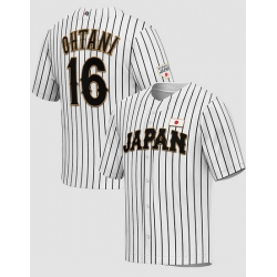 Men Japan Baseball 16 Shohei Ohtani 2023 White World Baseball Classic Stitched Jersey