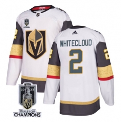 Men Women Youth Vegas Golden Knights #2 Zach Whitecloud White 2023 Stanley Cup Champions Stitched Jersey