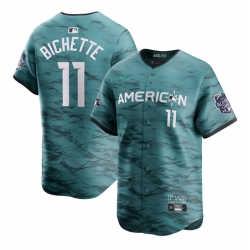 Men Toronto Blue Jays 11 Bo Bichette Teal 2023 All Star Cool Base Stitched Jersey