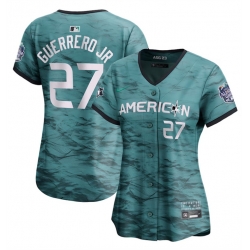 Women Toronto Blue Jays 27 Vladimir Guerrero Jr Teal 2023 All Star Stitched Baseball Jersey