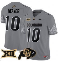 Men Colorado Buffaloes #10 Xavier Weaver Gray Vapor Limited Stitched Football Jersey