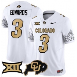 Men Colorado Buffaloes #3 Dylan Edwards White Vapor Limited Stitched Football Jersey