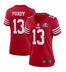 Women San Francisco 49ers 13 Brock Purdy Red 2023 F U S E  Vapor Untouchable Limited Stitched Football 2024 Super Bowl LVIII Jersey