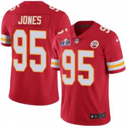 Men Nike Kansas City Chiefs 95 Chris Jones Red Team Color Bound Stitched NFL Vapor Untouchable Limited 2024 Super Bowl LVIII Jersey