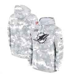 Youth Miami Dolphins 2024 White Gray Salute To Service Pullover Hoodie