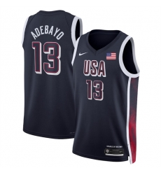 Men USA Basketball 13 Bam Adebayo Navy 2024 Swingman Stitched Jersey