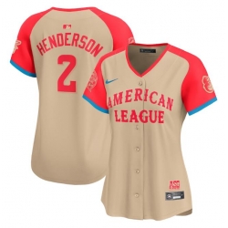 Women American League 2 Gunnar Henderson Cream 2024 All Star Limited Stitched Baseball Jersey