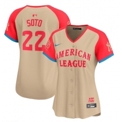 Women American League 22 Juan Soto Cream 2024 All Star Limited Stitched Baseball Jersey