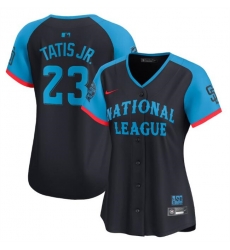 Women National League 23 Fernando Tatis Jr  Navy 2024 All Star Limited Stitched Baseball Jersey