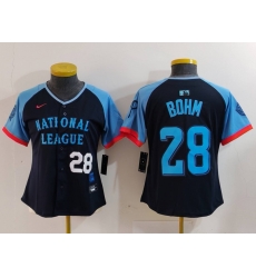 Women National League 28 Alec Bohm Navy 2024 All Star Limited Stitched Baseball Jersey 2