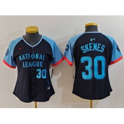 Women National League 30 Paul Skenes Navy 2024 All Star Limited Stitched Baseball Jersey 1