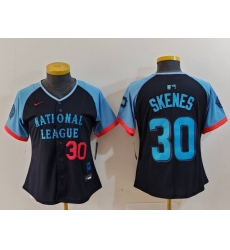 Women National League 30 Paul Skenes Navy 2024 All Star Limited Stitched Baseball Jersey 5