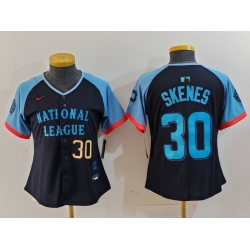 Women National League 30 Paul Skenes Navy 2024 All Star Limited Stitched Baseball Jersey 6