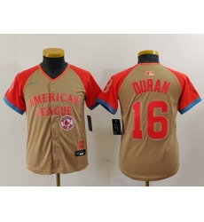 Youth American League 16 Jarren Duran Cream 2024 All Star Limited Stitched Jersey 5