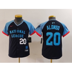 Youth National League 20 Pete Alonso Navy 2024 All Star Limited Stitched Baseball Jersey 3