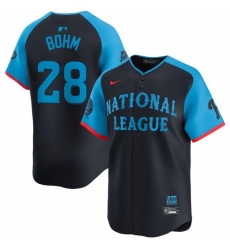 Youth National League 28 Alec Bohm Navy 2024 All Star Limited Stitched Baseball Jersey