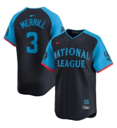 Youth National League 3 Jackson Merrill Navy 2024 All Star Limited Stitched Baseball Jersey