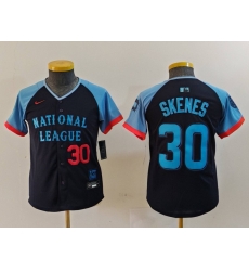 Youth National League 30 Paul Skenes Navy 2024 All Star Limited Stitched Baseball Jersey 6