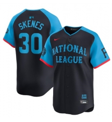 Youth National League 30 Paul Skenes Navy 2024 All Star Limited Stitched Baseball Jersey