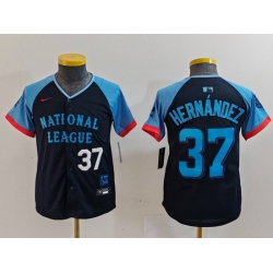 Youth National League 37 Teoscar Hernandez Navy 2024 All Star Limited Stitched Baseball Jersey 5