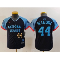 Youth National League 44 Elly De La Cruz Navy 2024 All Star Limited Stitched Baseball Jersey 3