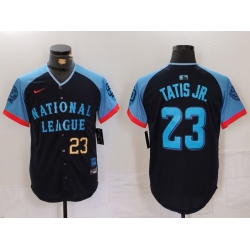 Men National League 23 Fernando Tatis Jr  Navy 2024 All Star Limited Stitched Baseball 5