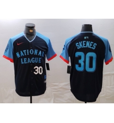 Men National League 30 Paul Skenes Navy 2024 All Star Limited Stitched Baseball Jersey 2