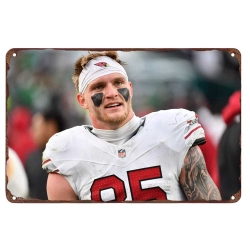 Arizona Cardinals Aluminum Sign 12x8 Inch Trey McBride 003