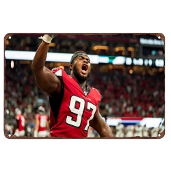 Atlanta Falcons Aluminum Sign 12x8 Inch Grady Jarrett 005