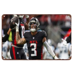 Atlanta Falcons Aluminum Sign 12x8 Inch Jessie Bates III 002