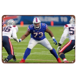 Buffalo Bills Aluminum Sign 12x8 Inch Dion Dawkins 001