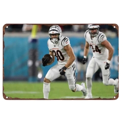 Cincinnati Bengals Aluminum Sign 12x8 Inch Chase Brown 001