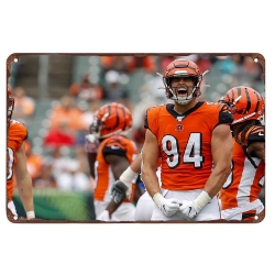 Cincinnati Bengals Aluminum Sign 12x8 Inch Sam Hubbard 002