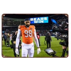 chicago bears Aluminum Sign 12x8 Inch Montez Sweat 001