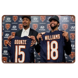 chicago bears Aluminum Sign 12x8 Inch Rome Odunze 001