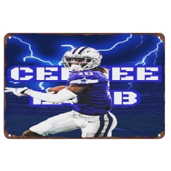 Dallas Cowboys Aluminum Sign 12x8 Inch CeeDee Lamb 002