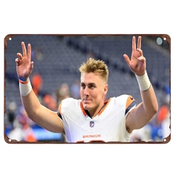 Denver Broncos Aluminum Sign 12x8 Inch Bo Nix 001