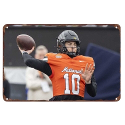 Denver Broncos Aluminum Sign 12x8 Inch Bo Nix 002